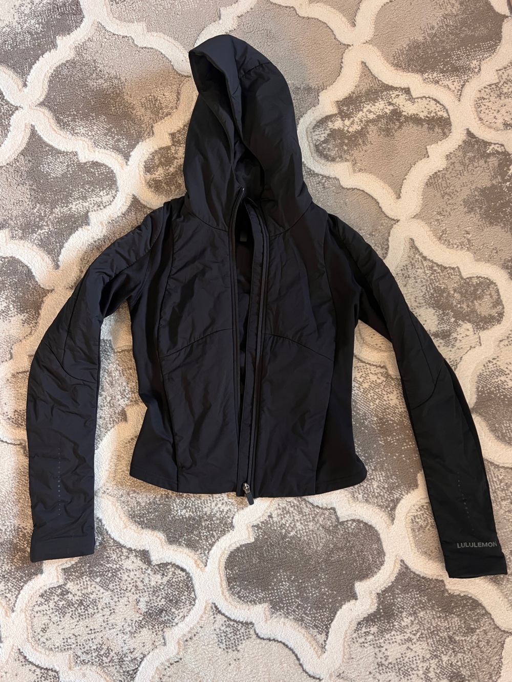 Lululemon Black Full-Zip Hooded Running Jacket